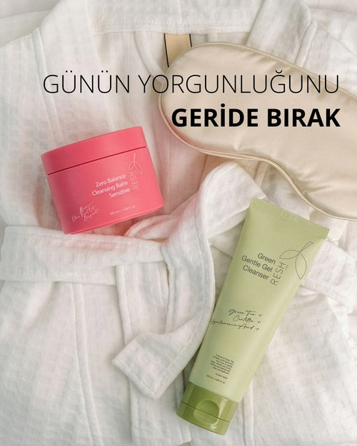 Günün sonunda makyajına, güneş kremine ve biriken kirlere veda et. 💗✨

💗 Önce Zero Balance Cleansing Balm Sensitive ile makyajını ve güneş kremini çöz.

💚 Sonra Green Gentle Gel Cleanser ile cildini nazikçe arındır.

Çünkü güzel bir gece rutini, temiz bir ciltle başlar! ✨

#ReshLab