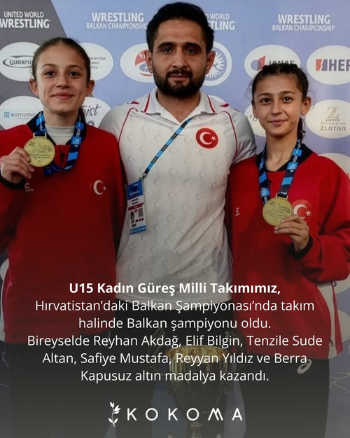 GURUR. 🇹🇷✨
Sporcularımızdan gurur veren başarılar geldi. 💚

🤼‍♀️ U15 Kadın Güreş Milli Takımımız, Balkan Şampiyonası’nda takım halinde şampiyonluğa ulaştı.
🥇 Ayşe Bars, U17 Kadınlar Güreş 46 kiloda Balkan şampiyonu oldu.
🥇 Zeynep Bozkurt, U20 Kadınlar Balkan Güreş Şampiyonası’nda 76 kiloda altın madalya kazandı.
🥋 Hatice Pınar Yiğitalp, Albania Open Taekwondo Şampiyonası’nda altın madalyanın sahibi oldu.
🤸‍♀️ Esilay Odabaşı, Parkur Cimnastik Genç-Büyük Türkiye Şampiyonası’nda Büyükler Serbest kategoride Türkiye şampiyonu, Hız kategorisinde ise Türkiye üçüncüsü oldu.

Başarılarıyla bizleri bir kez daha gururlandıran tüm sporcularımızı tebrik ediyoruz. 💚

#Kokoma #KadınBaşarıları