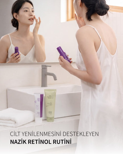 Cildin nazik retinol rutinini hak ediyor💚
Green Gentle Gel Cleanser ile cildini kurutmadan temizle. %0.3 Retinol + %1 Bakuchiol + 7 Peptit içeren Derma Peptide Retinol Serum ile leke, yetişkin akneleri ve kırışıklık görünümünü hedefle. %0.1 Retinol + %46 Centella + Ceramide içeren Derma Peptide Retinol Cream ile rutini tamamla💜

#ReshLab #retinolrutini #kokoma