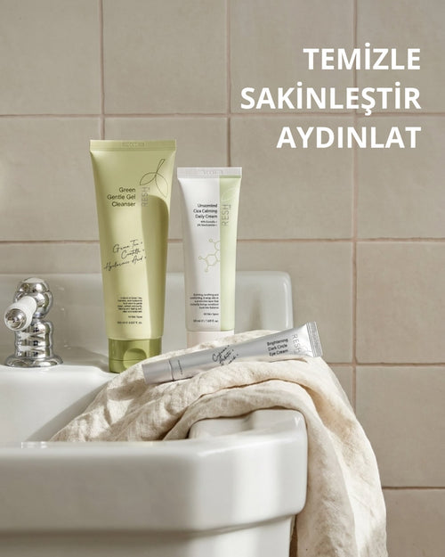 Hassas ciltler için özel olarak geliştirilen Green Gentle Gel Cleanser ile cildini kurutmadan temizle, Unscented Cica Calming Daily Cream ile sakinleştir, onar ve nemlendir. Brightening Dark Circle Eye Cream ile göz çevresi bakımını tamamla.💚
Sade ve cildin ihtiyacını düşünen bir rutin.
#ReshLab #CiltBakımı